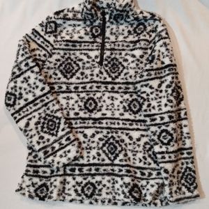 ULTRA FLIRT - fleece Black/white pullover - Sz L